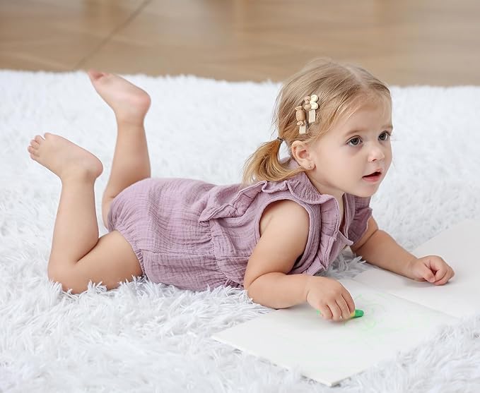 Baby Girl Bubble Romper Muslin Cotton Newborn Summer Clothes, 0-18M | Baby - Image 5