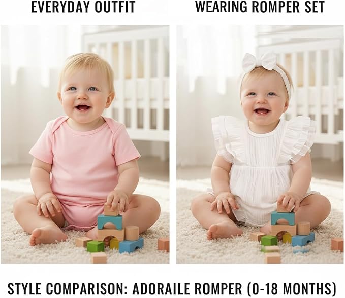 TITKKOP Ruffle Bubble Romper for Baby Girl | One-Piece Shorts Jumpsuit | Summer - Image 5