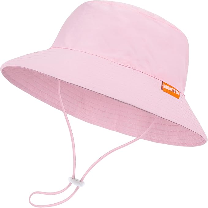 Baby Sun Hat Kids Summer Sun Protection Toddler Bucket Hat Wide Brim Adjustable by HONGTEYA