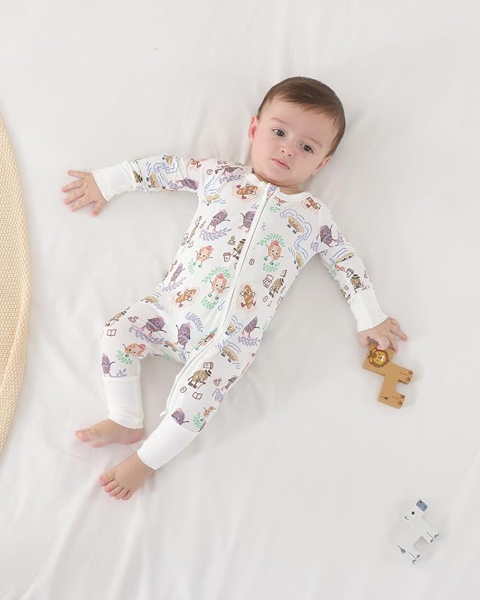 GUISBY Baby Footless Pajamas, Rayon of Bamboo, NB-2T | Rayon of bamboo softness - Image 4