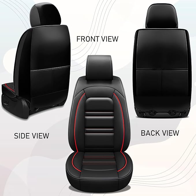 Seat Cover for Camaro 2000-2023 | Car Seat Covers Front Seats, Waterproof Seat Protectors, Automotive Front Seat Covers (Front Seat, Black&Red Line)