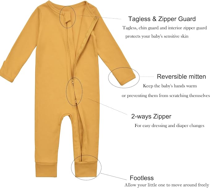 Aablexema Baby Cotton Footless Pajamas - Image 3