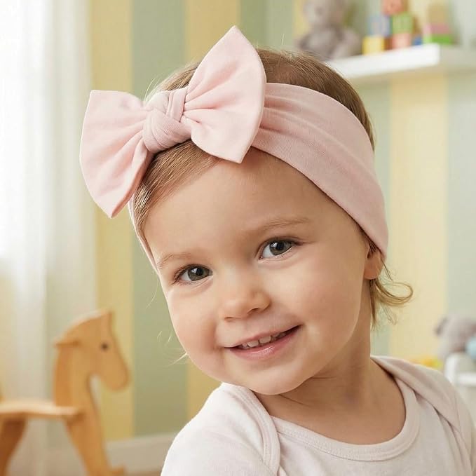 Baby Girl Headbands-Infant, Toddler Cotton Handmade Hairbands - Image 3