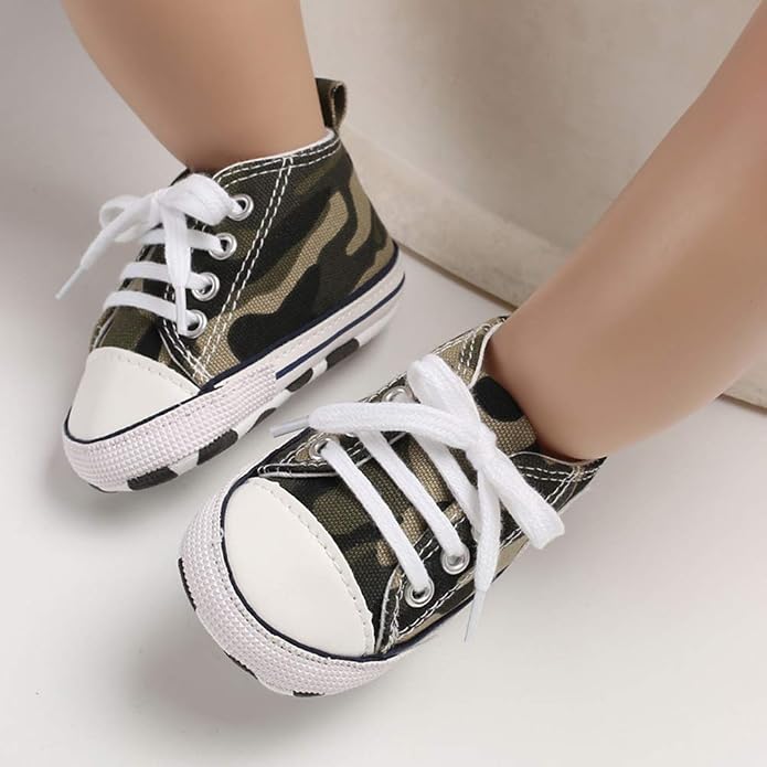Unisex Baby Girls Boys Canvas High-top Shoes, Newborn Infant Anti-Slip Soft - Image 2