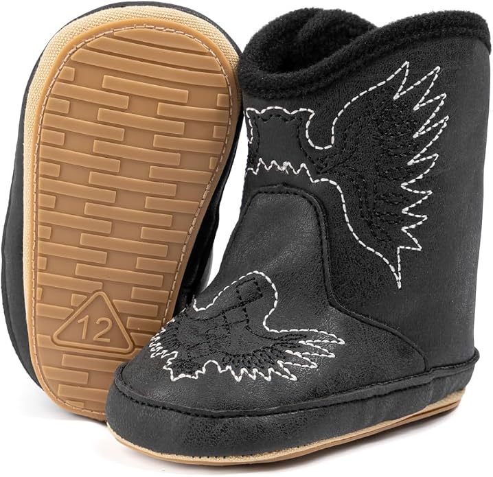 HsdsBebe Baby Boys Girls Western Cowboy Boots Infant Moccasins High Top Booties - Image 4