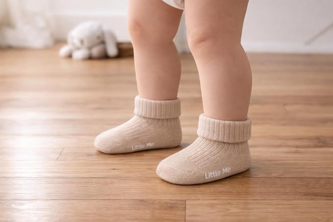 Little Me Baby Socks 16 Pairs | 61% Organic Cotton | Sizes 0-12M & 12-24M | - Image 3