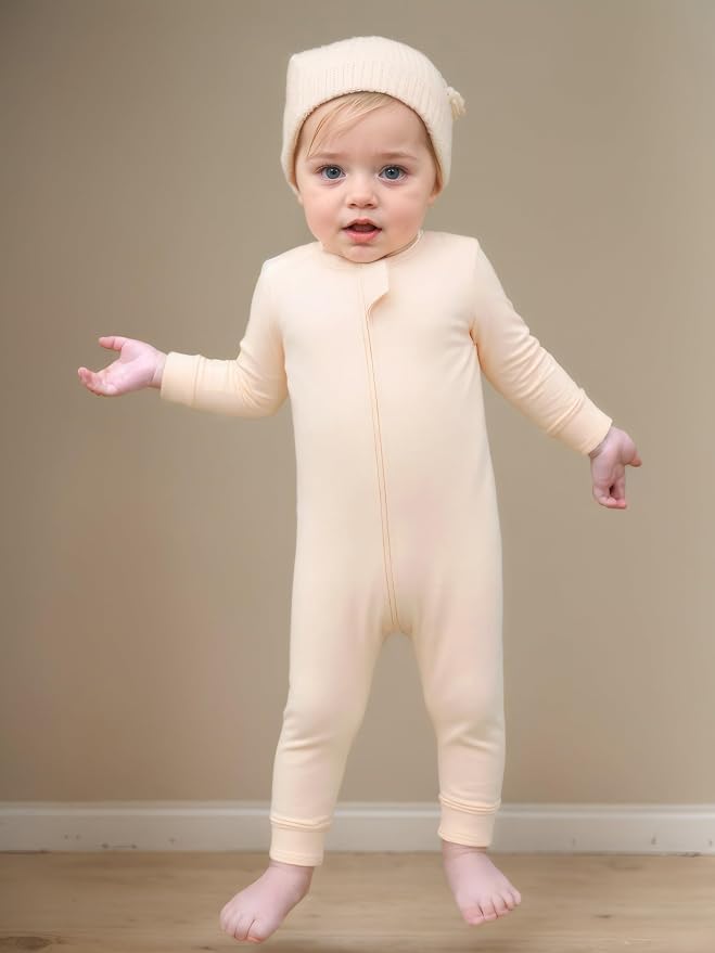 Aablexema Unisex Rayon of Bamboo Baby Footless Pajamas Romper - Image 2