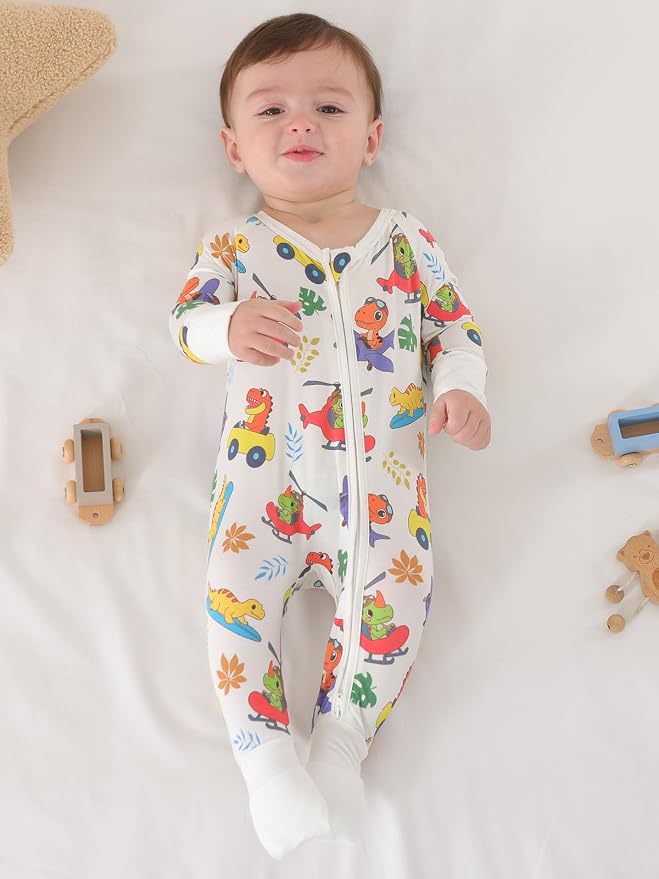 GUISBY Baby Footless Pajamas, Rayon of Bamboo, NB-2T | Rayon of bamboo softness - Image 7