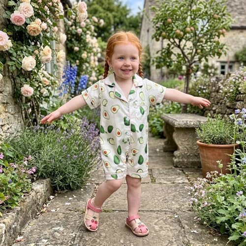 Kuriozud Baby Girl Boy Romper Pajamas Onesie Short Sleeve Button Down Pjs - Image 3