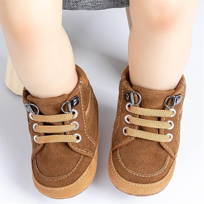 Meckior Toddler Baby Boys Girls High Tops Ankle Sneakers Soft Anti-Slip Sole PU - Image 4