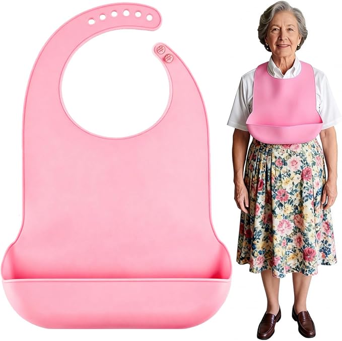 Silicone Adult Bib, Adjustable and Washable Bib - Image 5