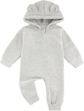 Baby Jumpsuit Hoodie Romper Zipper Long Sleeve One Piece Outfits Warm Clothes by GLEAMINGGRAIN