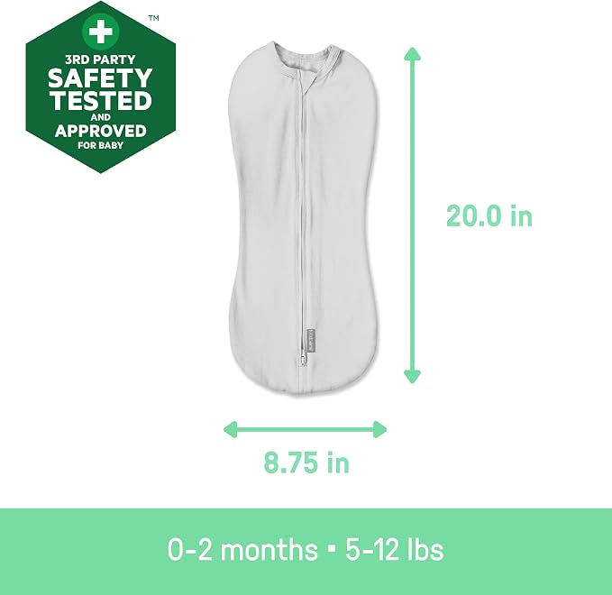 SwaddleMe by Ingenuity Compression Baby Swaddle Pod, Two-Way Zipper - Image 4