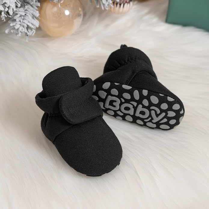 Sawimlgy Newborn Infant Baby Girl Boy Cotton Booties Stay On Sock Slippers Soft - Image 3