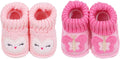 2 Pairs Baby Booties Newborn First Walkers Cozy Shoes Warm Knit Soft Booties by Unknown
