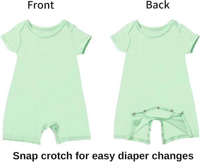 GUISBY Baby Rayon Romper Pajamas, 0-24M | Silky Soft Feel，Snap Closure，Footless - Image 3