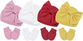 Newborn Baby Girl Hats and Mittens Set, Hospital Hat, Bow Beanie Infant Gift by CenturyStar