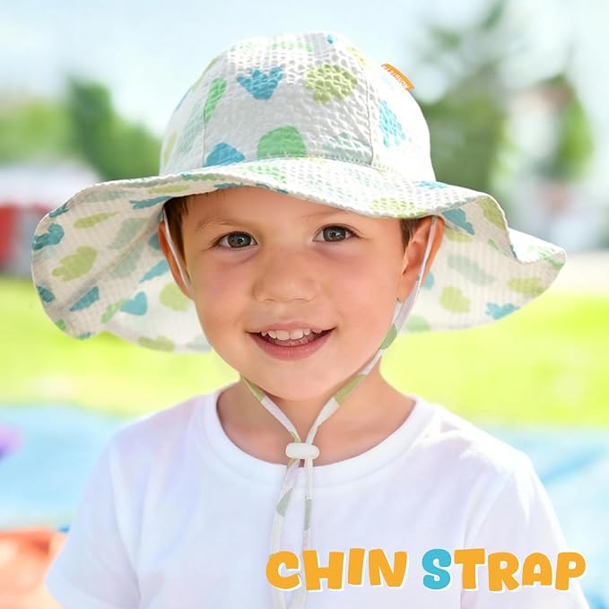 HONGTEYA Baby Sun Hat Wide Brim Adjustable Toddler Beach Bucket Hat | Soft - Image 6