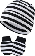 Newborn Hats Mittens Set Cute Baby Girls Boys Cotton Beanie hat Gloves by Wxllzlife