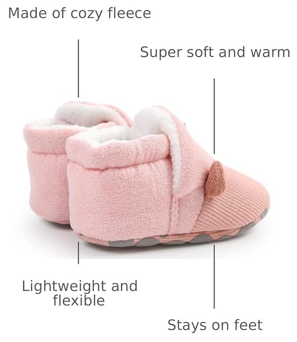 Baby Booties Cozy Fleece Slippers Soft Baby Shoes - Image 3