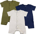Baby Romper 3-Pack, 100% Cotton Summer Short Sleeve Outfit | Material: 100% by Unknown