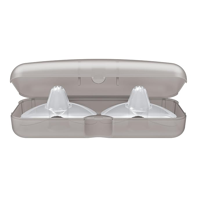 Dr. Brown's Butterfly Breastfeeding Nipple Shields for Protecting Sore, Flat or Inverted Nipples, Essential for Latching Difficulties with Microwave Sterilizer Carrying Case, 24mm