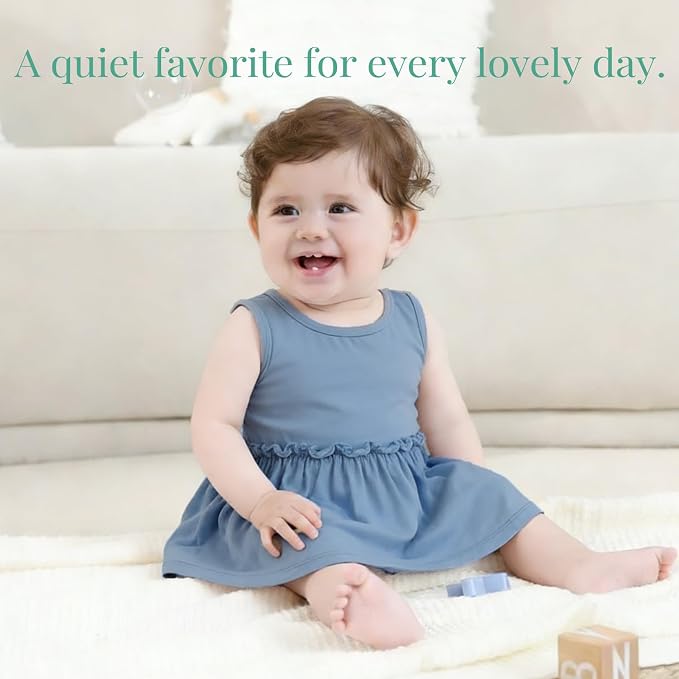 PATPAT Baby Girl Bamboo Viscose 2-Pack Romper & Dress | Color-Coded Snaps - Image 7