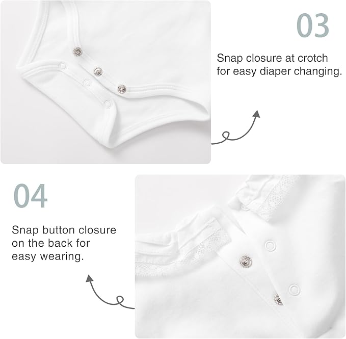 pureborn Baby Romper Bodysuits 2-Pack Unisex Soft Cotton One-Piece Outfit - Image 5
