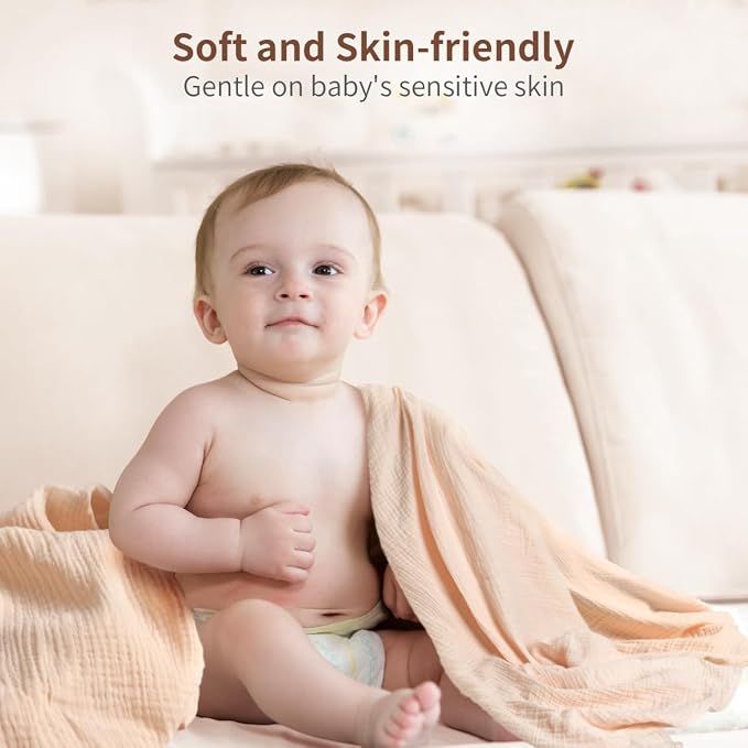Muslin Swaddle Blankets for Newborn, 2 Pack Breathable Soft Receiving Blanket - Image 3