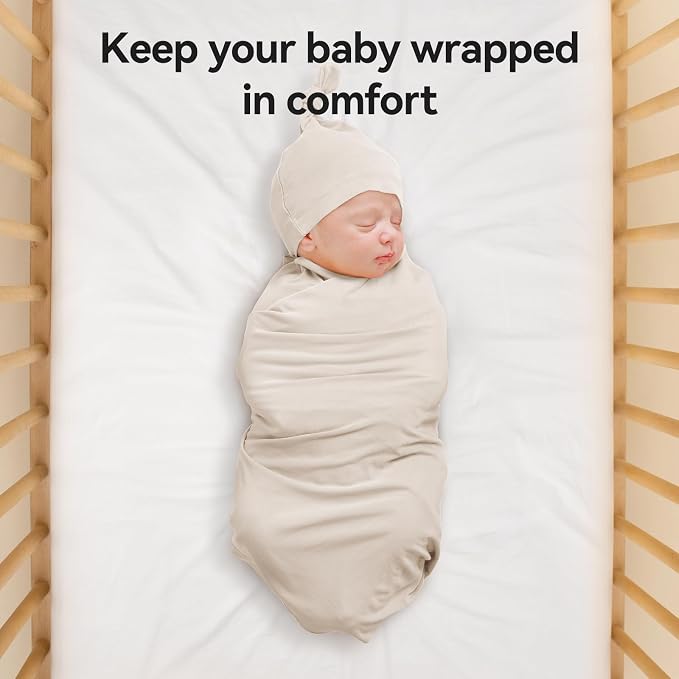 BubblePanda Rayon Made from Bamboo Newborn Swaddle Blankets 47 x 47 Inch | Baby - Image 5