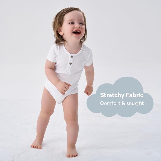 pureborn Baby Girls Boys Bodysuit Super Soft Cotton Romper 0-24 Months | - Image 2