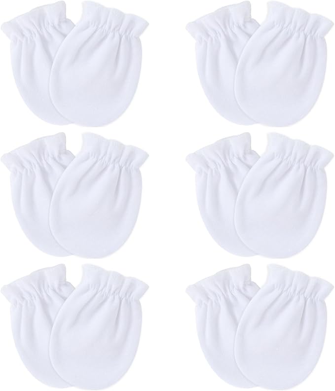Baby Mittens 0-6 Months No Scratch 100% Cotton Gloves by Flagsky
