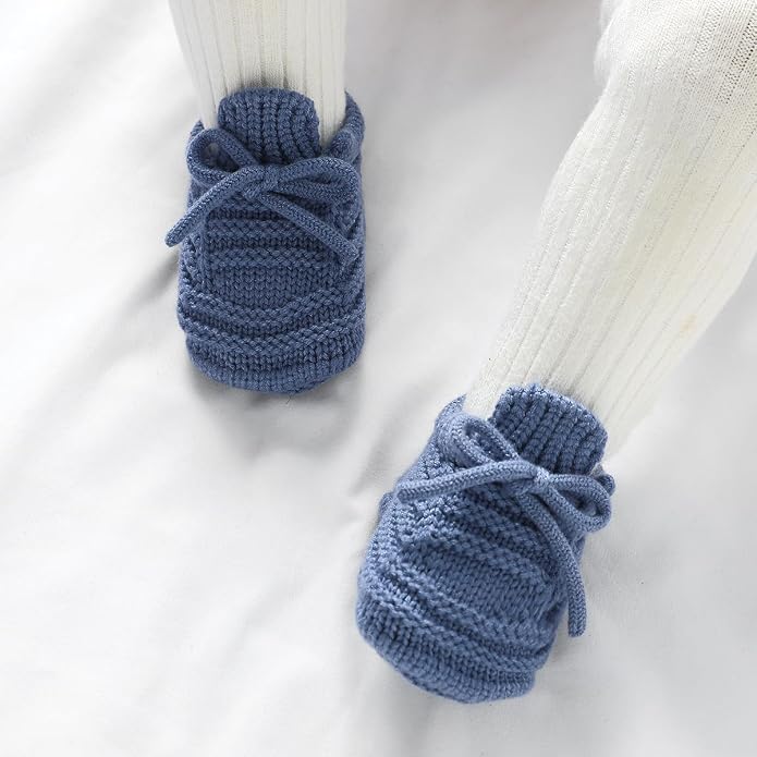 Neiwech Baby Booties Newborn Cozy Soft Warm Knitted Crib Shoes - Image 6