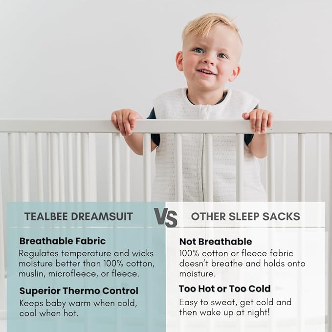 Tealbee Dreamsuit Toddler Sleep Sack with Feet – Walker Sleep Bag with Legs, Rayon made from Bamboo, Winter 1.5 TOG, 2-Way Zipper, 2T-3T - Brushed Black