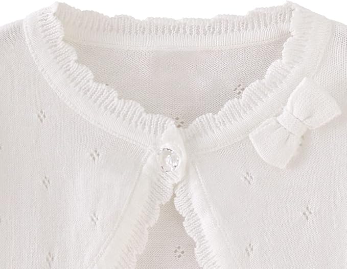 Toddler Girls Cardigan Sweater Bolero Shrug Baby Kids Long Sleeve Cropped Dress - Image 4