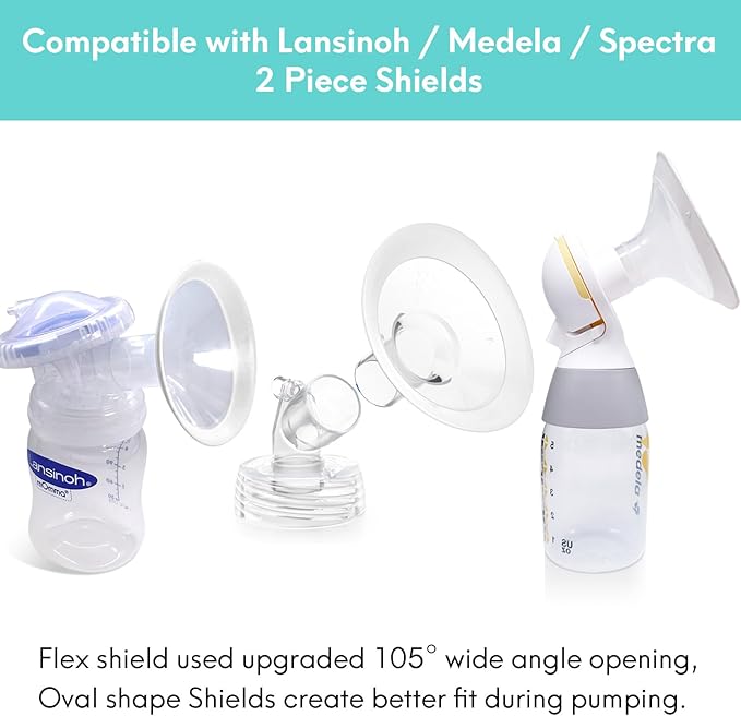 Replace Flanges 2-Pack of 27mm Breast Shields Compatible with Lansinoh, Medela, Spectra Breast Pumps, Pump Parts for Medela Breast Shields Personalfit Flex, Lansinoh Flange Accessories, Spectra Flange