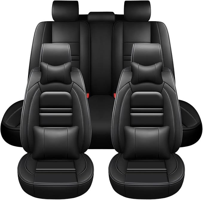 Car Seat Covers for Cadillac xt5 2017-2025 | 5-Seats Seat Covers, Waterproof Seat Protectors, Automotive Seat Covers (Full Set with Pillow,Black)