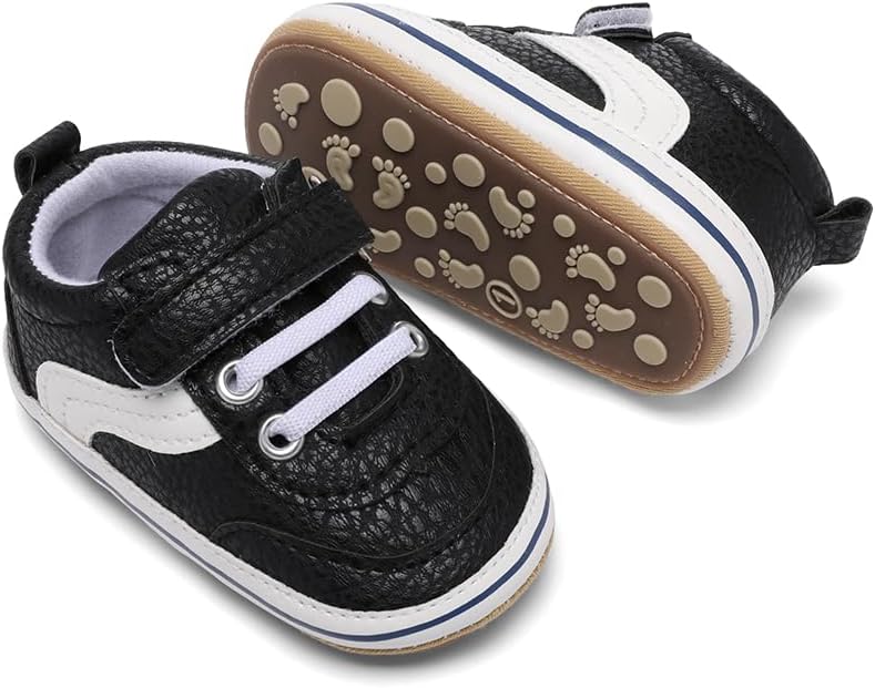 Clowora Baby Boys Girls Shoes Non-Slip Rubber Sole Sneakers Infant First Walking Toddler Crib Shoes Newborn Loafers Flats.