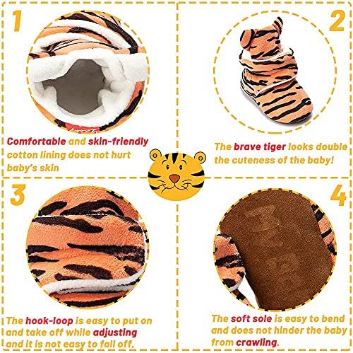 Meckior Newborn Infant Baby Girls Boys Warm Fleece Winter Booties First Walkers - Image 5