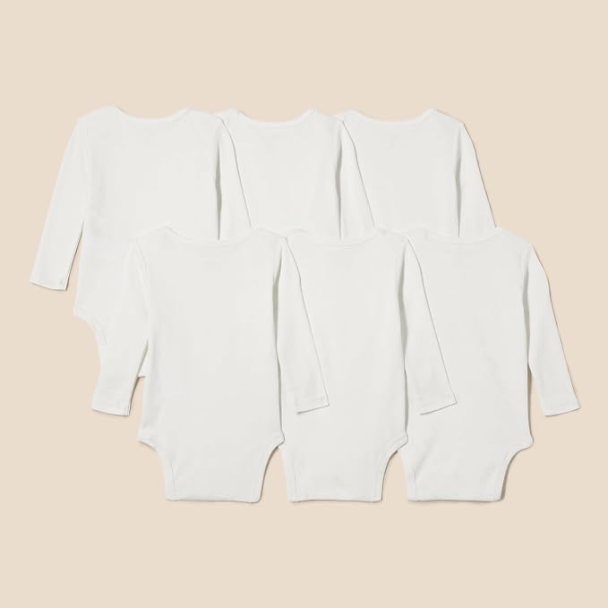 Amazon Essentials Unisex Babies' Long-Sleeve Cotton Bodysuits - Image 2