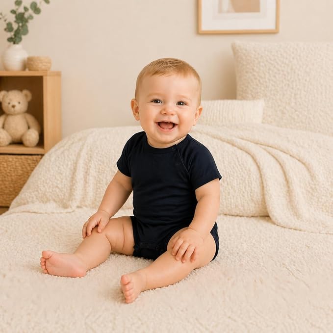 GUISBY Baby Romper 3-Pack Short Sleeve Rayon of Bamboo Bodysuit Set, 0-24M | - Image 7