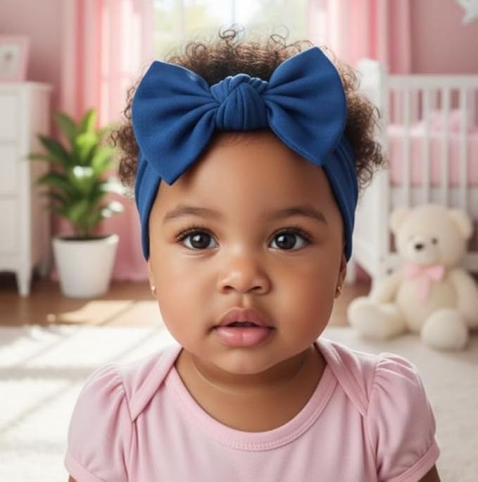 Baby Girl Headbands-Infant, Toddler Cotton Handmade Hairbands - Image 2
