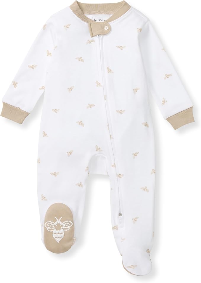 Burt's Bees Baby Boys' Organic Cotton, Sleep and Play Footed Pajamas | Easy zip by BurtsBeesBaby