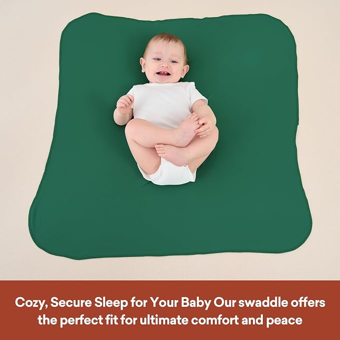 4-Pack Stretchy Swaddle Blankets, 47x47 Baby Receiving Blankets | Soft - Image 3