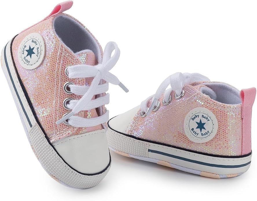 Unisex Baby Girls Boys Canvas High-top Shoes, Newborn Infant Anti-Slip Soft - Image 3