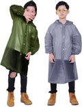 Kids Rain Jacket, 2 Pack Rain Ponchos by Makonus