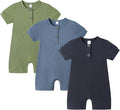 Bafeicao Baby Boy Girl 2/3 Pack Solid Romper Ribbed Short/Long Sleeve | by Bafeicao