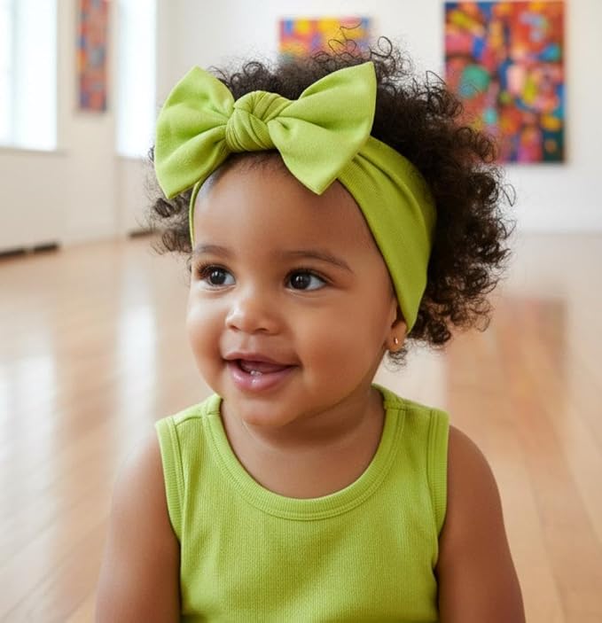 Baby Girl Headbands-Infant, Toddler Cotton Handmade Hairbands - Image 2