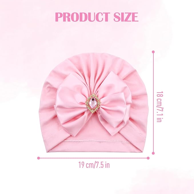 Cinaci 6 Pack Nursery Hospital Caps Bonnets Beanies Headwraps Turban Hats - Image 2