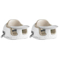 Bumbo 2 Pack 3-in-1 Multi-Seat for 6 to 36 Months, Travel Baby Feeding and Play Floor Seat, All-in-One Portable Booster with Tray & Toddler High Chair, Taupe